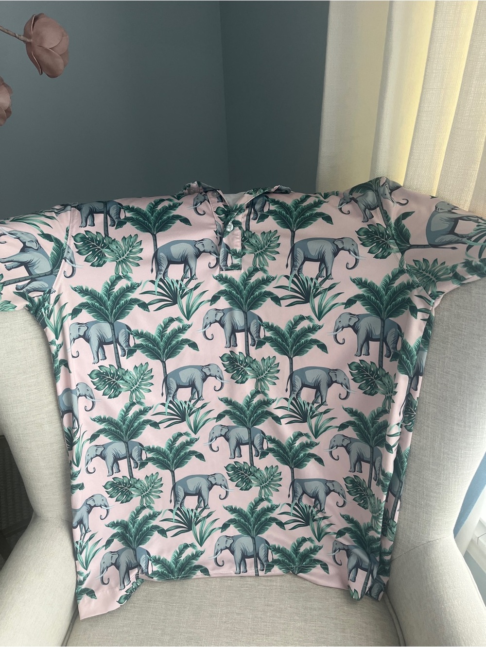 Waggle Golf Elephant All Over Print Performance Polo Size Medium - Picture 2 of 9